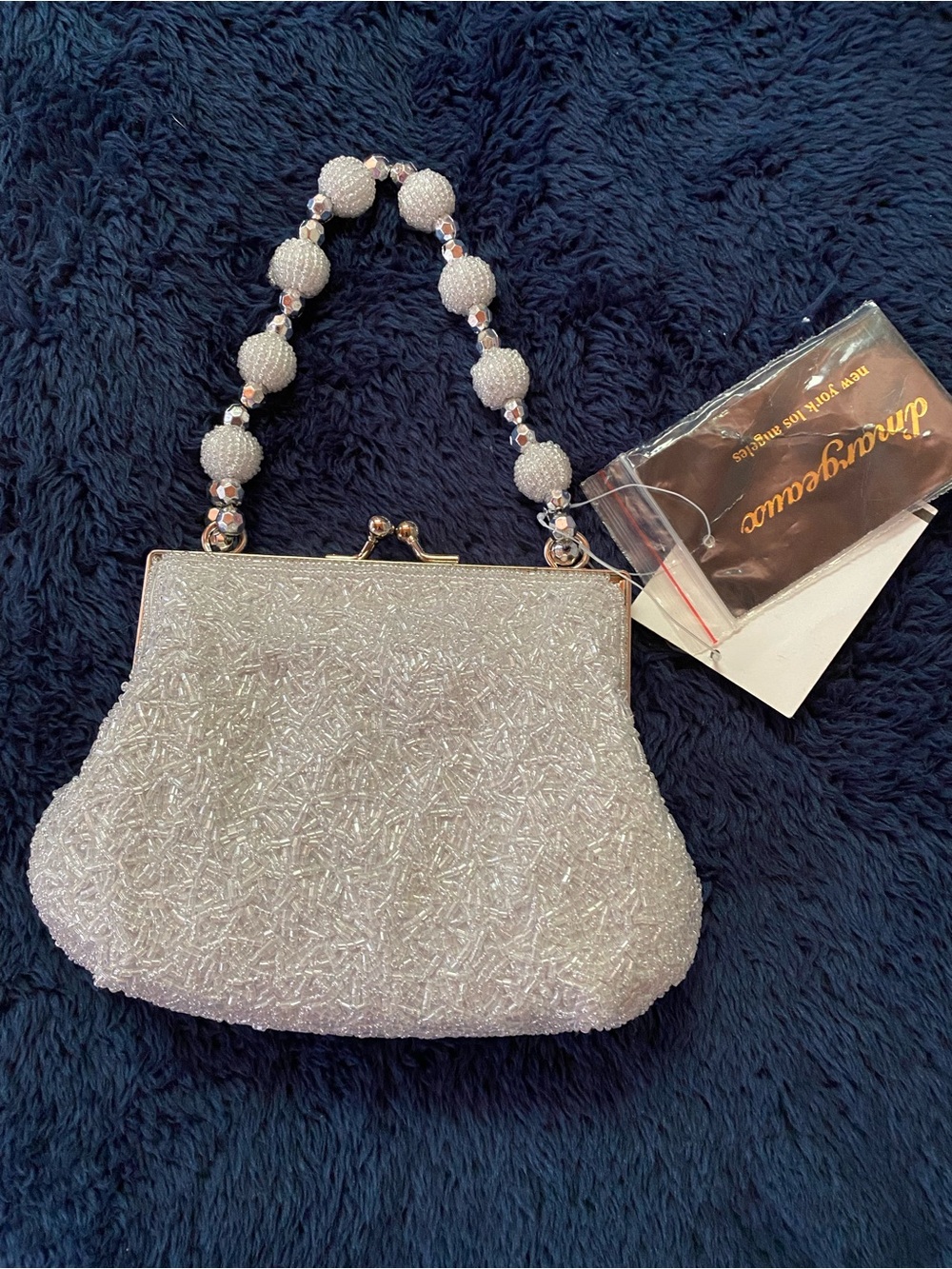 White Beaded Evening Clutch